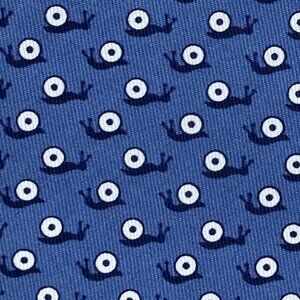 FUN REAL HERMES TIE - DARKER NAVY BLUE FUN SNAILS SNAIL FAMILY PLAYING XL
